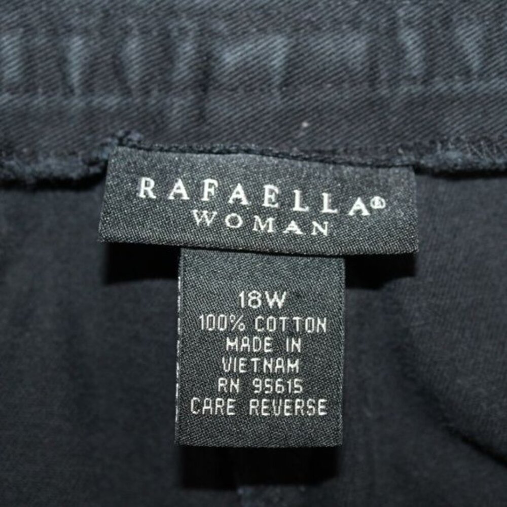 Rafaella Womans Plus Size 18W Black 100% Cotton Capris Pant - Picture 8 of 8